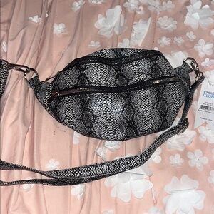 Black and White Snake Print Bag